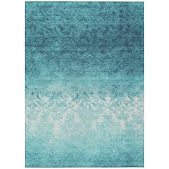 Machine Washable Indoor/Outdoor Chantille Teal 3' x 5' Rug