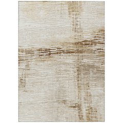 Machine Washable Indoor/Outdoor Chantille Ivory 3' x 5' Rug