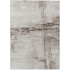 Machine Washable Indoor/Outdoor Chantille Taupe 3' x 5' Rug