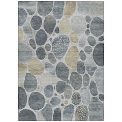 Machine Washable Indoor/Outdoor Chantille Pewter 3' x 5' Rug