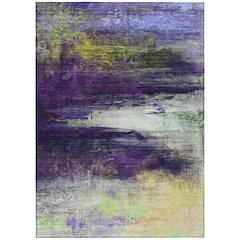 Machine Washable Indoor/Outdoor Chantille ACN2016 Purple 3' x 5' Rug