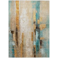 Machine Washable Indoor/Outdoor Chantille ACN2020 Beige 3' x 5' Rug