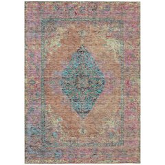 Machine Washable Indoor/Outdoor Chantille ACN2021 Orange 3' x 5' Rug