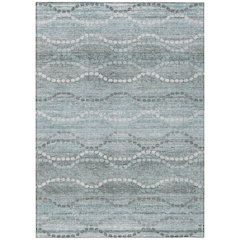 Machine Washable Indoor/Outdoor Chantille ACN2030 Teal 3' x 5' Rug