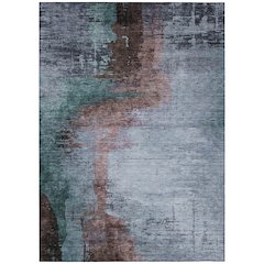 Machine Washable Indoor/Outdoor Chantille ACN2041 Blue 3' x 5' Rug