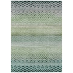 Machine Washable Indoor/Outdoor Chantille ACN2042 Teal 3' x 5' Rug