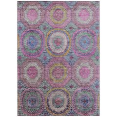 Machine Washable Indoor/Outdoor Chantille ACN2049 Pink 3' x 5' Rug