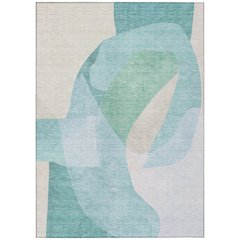 Machine Washable Indoor/Outdoor Chantille ACN2058 Seafoam 3' x 5' Rug