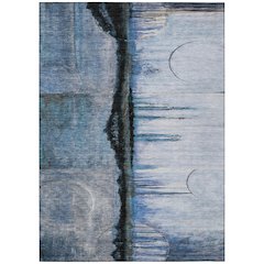 Machine Washable Indoor/Outdoor Chantille ACN2059 Blue 3' x 5' Rug