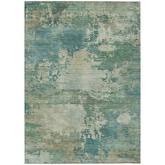 Machine Washable Indoor/Outdoor Chantille ACN2067 Teal 3' x 5' Rug