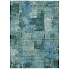 Machine Washable Indoor/Outdoor Chantille ACN2069 Teal 3' x 5' Rug
