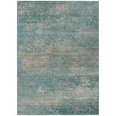 Machine Washable Indoor/Outdoor Chantille ACN2071 Aqua 3' x 5' Rug