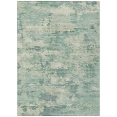 Machine Washable Indoor/Outdoor Chantille ACN2074 Teal 3' x 5' Rug