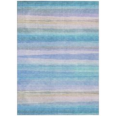 Machine Washable Indoor/Outdoor Chantille ACN2093 Aqua 3' x 5' Rug