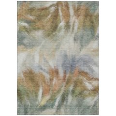 Machine Washable Indoor/Outdoor Chantille ACN2096 Beige 3' x 5' Rug