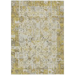 Machine Washable Indoor/Outdoor Chantille ACN2099 Gold 3' x 5' Rug