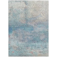 Machine Washable Indoor/Outdoor Chantille ACN2100 Aqua 3' x 5' Rug