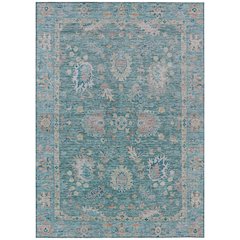 Machine Washable Indoor/Outdoor Chantille ACN2104 Teal 3' x 5' Rug