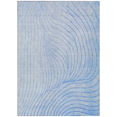 Machine Washable Indoor/Outdoor Chantille ACN2107 Blue 3' x 5' Rug