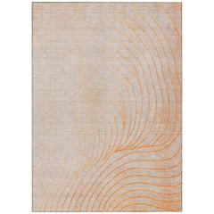 Machine Washable Indoor/Outdoor Chantille ACN2107 Orange 3' x 5' Rug