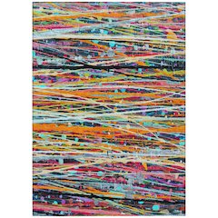 Machine Washable Indoor/Outdoor Chantille ACN2125 Orange 3' x 5' Rug