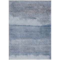 Machine Washable Indoor/Outdoor Chantille ACN2156 Blue 3' x 5' Rug