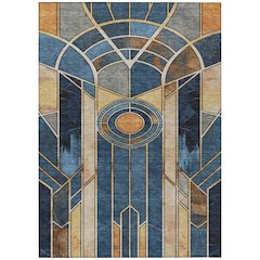 Machine Washable Indoor/Outdoor Chantille ACN2176 Blue 3' x 5' Rug