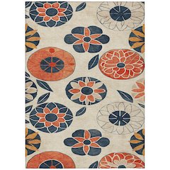 Machine Washable Indoor/Outdoor Chantille ACN2179 Beige 3' x 5' Rug