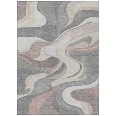 Machine Washable Indoor/Outdoor Chantille ACN2183 Beige 3' x 5' Rug