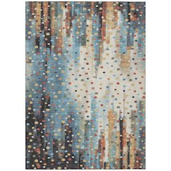 Machine Washable Indoor/Outdoor Chantille ACN2213 Teal 3' x 5' Rug