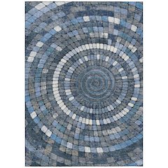 Machine Washable Indoor/Outdoor Chantille ACN2216 Navy 3' x 5' Rug