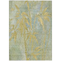 Machine Washable Indoor/Outdoor Chantille ACN2222 Green 3' x 5' Rug