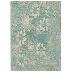 Machine Washable Indoor/Outdoor Chantille ACN2225 Teal 3' x 5' Rug