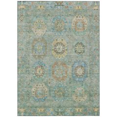 Machine Washable Indoor/Outdoor Chantille ACN2227 Teal 3' x 5' Rug