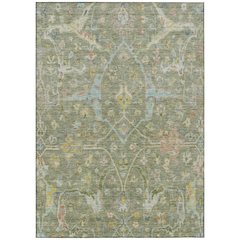 Machine Washable Indoor/Outdoor Chantille ACN2232 Green 3' x 5' Rug