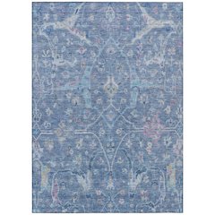 Machine Washable Indoor/Outdoor Chantille ACN2232 Blue 3' x 5' Rug