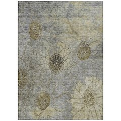 Machine Washable Indoor/Outdoor Chantille ACN2235 Gray 3' x 5' Rug