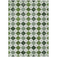 Machine Washable Indoor/Outdoor Chantille ACN2237 Green 3' x 5' Rug