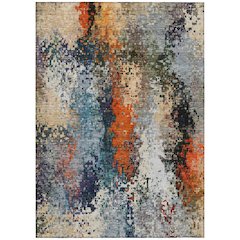 Machine Washable Indoor/Outdoor Chantille ACN2242 Blue 3' x 5' Rug