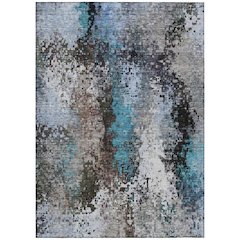 Machine Washable Indoor/Outdoor Chantille ACN2242 Brown 3' x 5' Rug