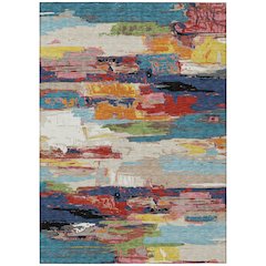 Machine Washable Indoor/Outdoor Chantille ACN2249 Blue 3' x 5' Rug
