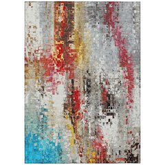 Machine Washable Indoor/Outdoor Chantille ACN2254 Gray 3' x 5' Rug