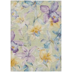 Machine Washable Indoor/Outdoor Chantille ACN2262 Green 3' x 5' Rug