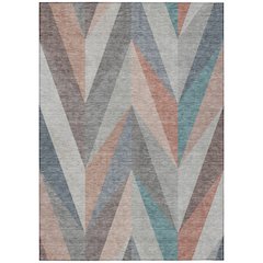 Machine Washable Indoor/Outdoor Chantille ACN2265 Orange 3' x 5' Rug