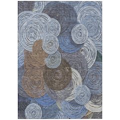 Machine Washable Indoor/Outdoor Chantille ACN2267 Blue 3' x 5' Rug