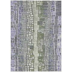 Machine Washable Indoor/Outdoor Chantille ACN2268 Purple 3' x 5' Rug