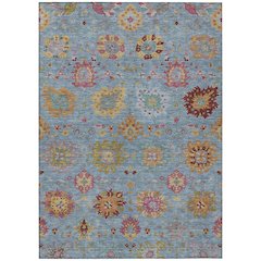 Machine Washable Indoor/Outdoor Chantille ACN2288 Blue 3' x 5' Rug