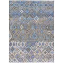 Machine Washable Indoor/Outdoor Chantille ACN2304 Blue 3' x 5' Rug