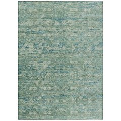 Machine Washable Indoor/Outdoor Chantille ACN2324 Teal 3' x 5' Rug