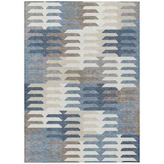 Machine Washable Indoor/Outdoor Chantille ACN2328 Blue 3' x 5' Rug